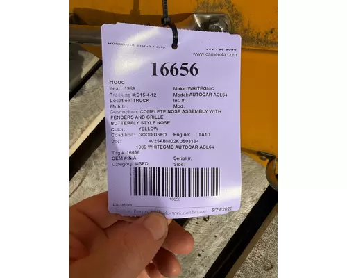 WHITEGMC AUTOCAR ACL64 Hood