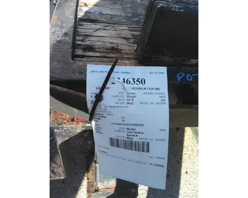 WILKIE MODEL 60 LADDER EQUIPMENT, MOUNTED BOOMLIFTCRANE