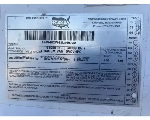 Trailer WABASH 48' x 102" T/A VN TLR RRD American Truck Sales