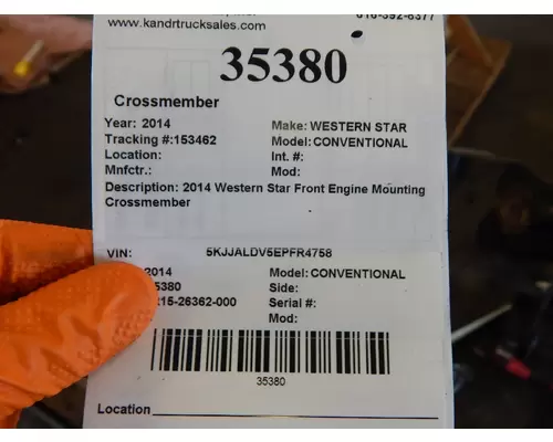 Crossmember WESTERN STAR 4900 K &amp; R Truck Sales, Inc.