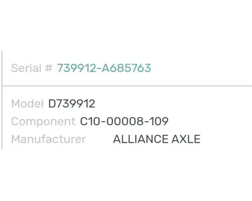 Western Star 5700 Axle Assy, Fr (4WD)