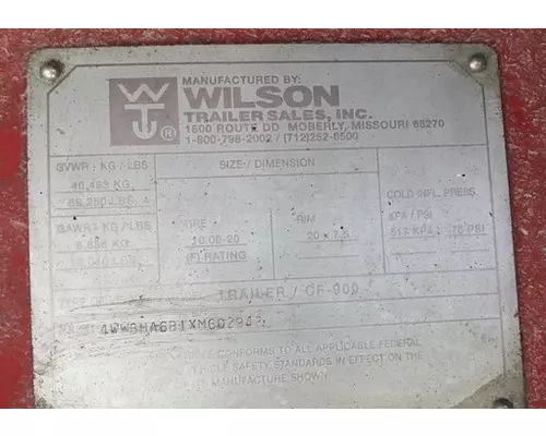 Wilson Trailer Co CF-900 Trailer
