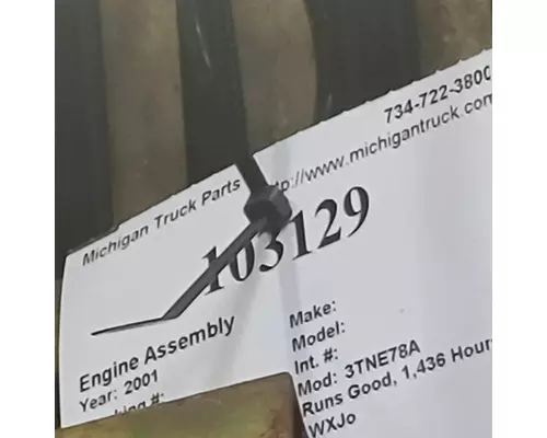 YANMAR 3TNE78A Engine Assembly