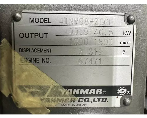 YANMAR 4TNV98-ZGGE Engine