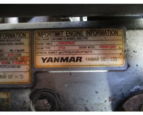 YANMAR 4TNV98CT ENGINE ASSEMBLY
