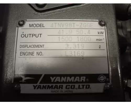 YANMAR 4TNV98T-ZGGE Engine