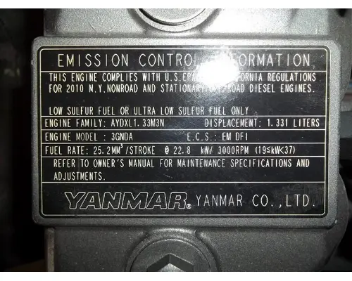 Yanmar 3TNV82A-BDSA Engine Assembly