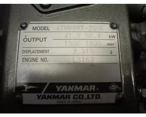 Yanmar 4TNV98T-ZGGE Engine Assembly