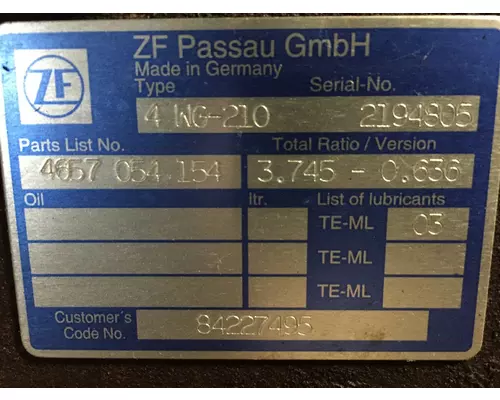 ZF 4657054154 Transmission Assembly