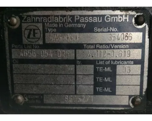 ZF 8605271 Transmission Assembly