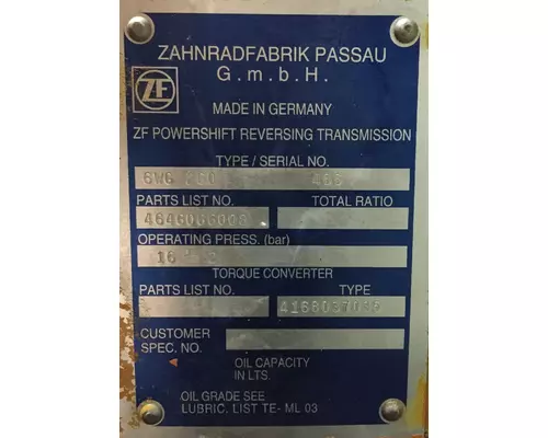 ZF 98193892 Transmission Assembly