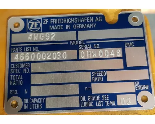 ZF AT308301 Transmission Assembly