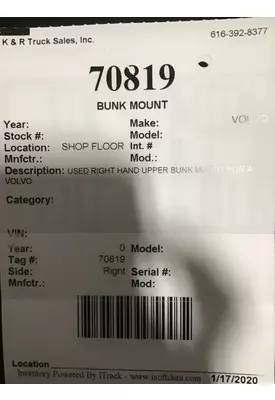   Bunk Mount/Support