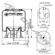 Air Spring AUTOMANN AB1DK23L-8852 LKQ Evans Heavy Truck Parts