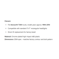 KENWORTH T300 471 Headlight Components thumbnail 1
